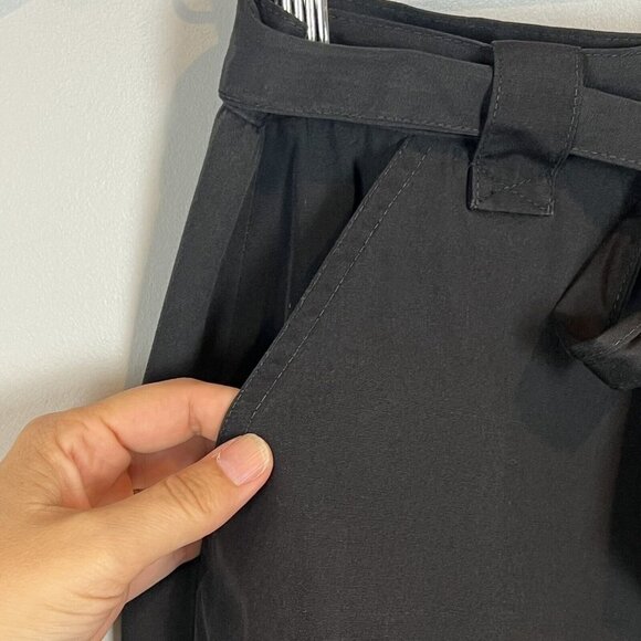 Emily Just Emily 1960s Wrap Skirt Black Red Appliqued Flowers Size Small Vtg - Picture 8 of 13